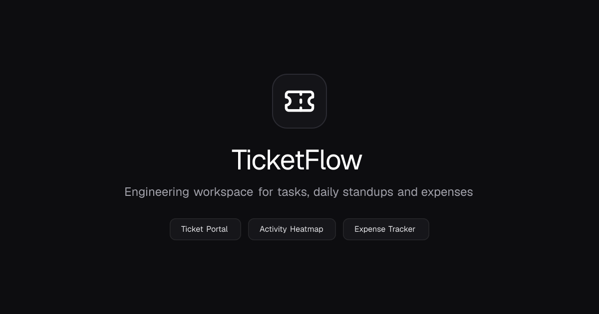 TicketFlow Engineering Task and Workspace Issue Tracker Interface